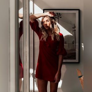 Vintage red velvet dress